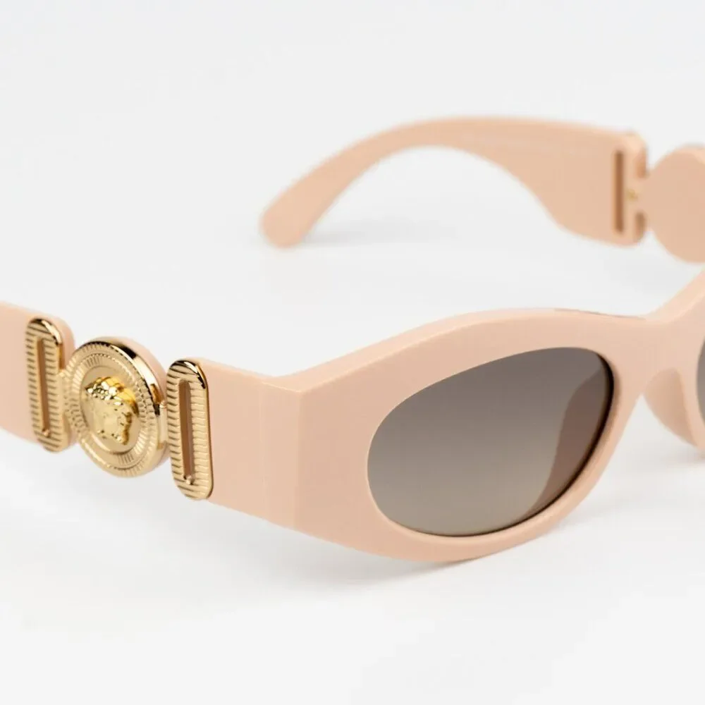 NEW Versace VE4480U 54946I Nude Brown Mirror Oval Unisex Sunglasses